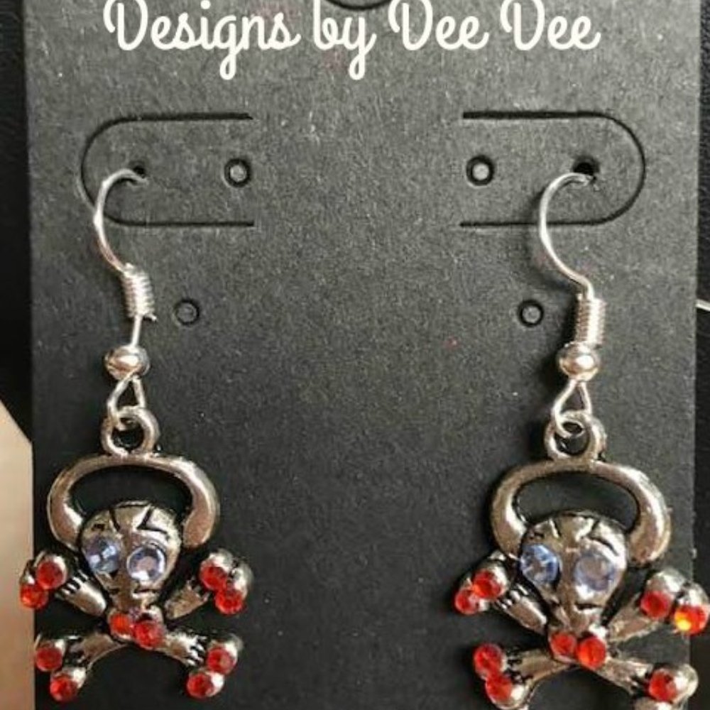 The skeleton Crew Drop Earrings- Orange